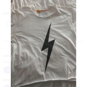 Aviator Nation White Tee with Black Bolt